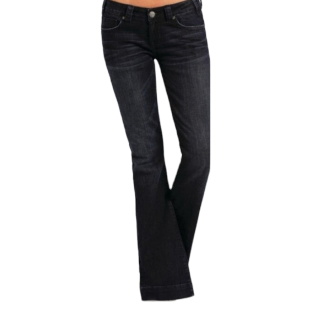 ROCK & ROLL COWGIRL low-rise trouser jeans flares wide leg 34x36L like new TALL - Picture 4 of 16